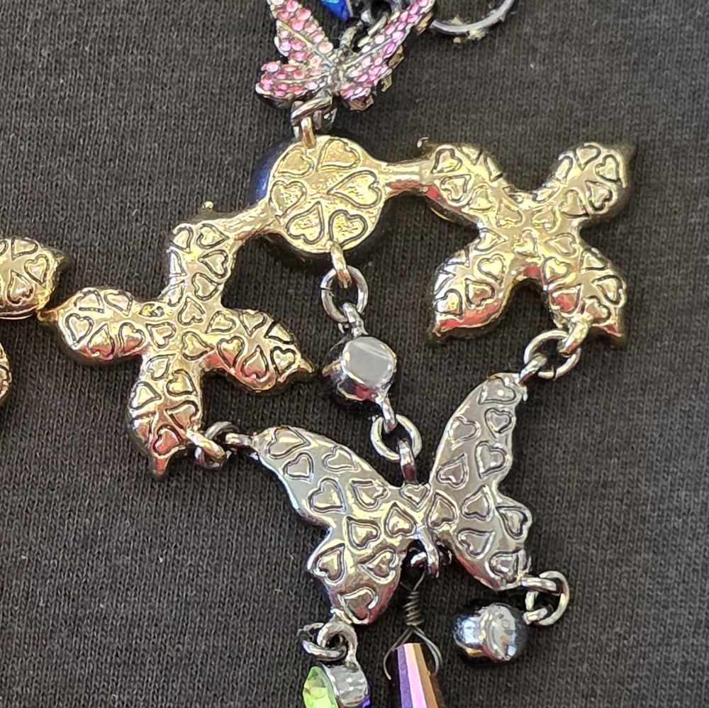Betsey Johnson Butterfly Dreams Clip Dangle Earrings - Picture 3 of 5